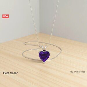 Sterling Silver Heart Pendant Necklace 14K Gold Plated Elegant Minimal Chic